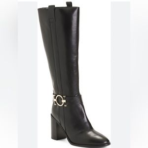 Napoleoni Made In Italy Leather Wrapped Heel Boots With Hardware